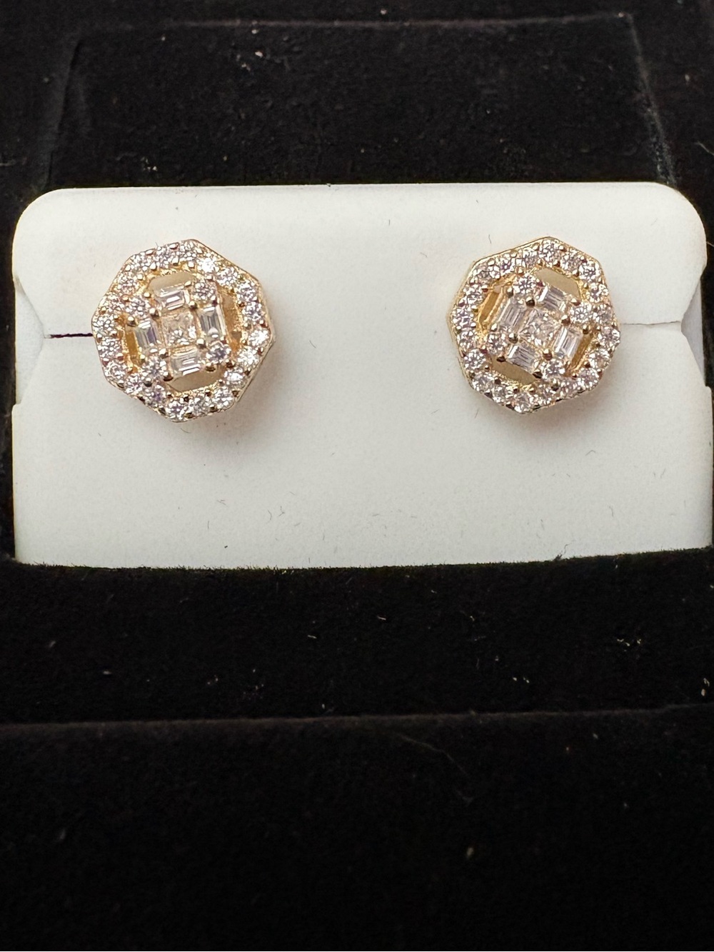 18k gold octagon studs